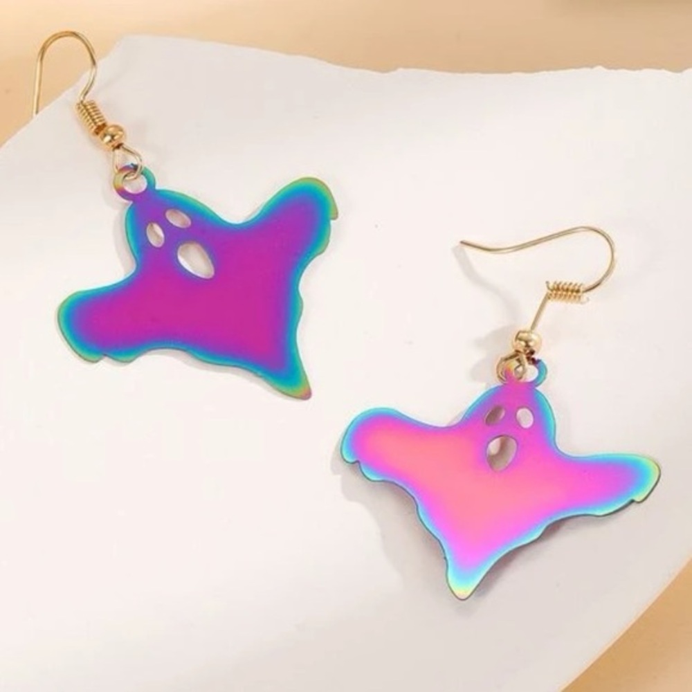 New Metal Colorful Ghost Dangle Earrings